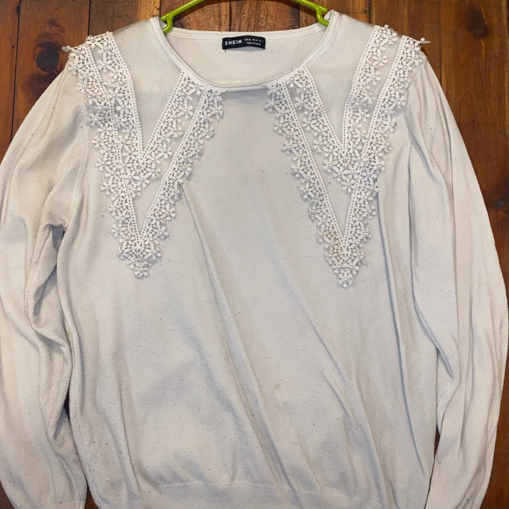 SHEIN Cream Knit Sweater